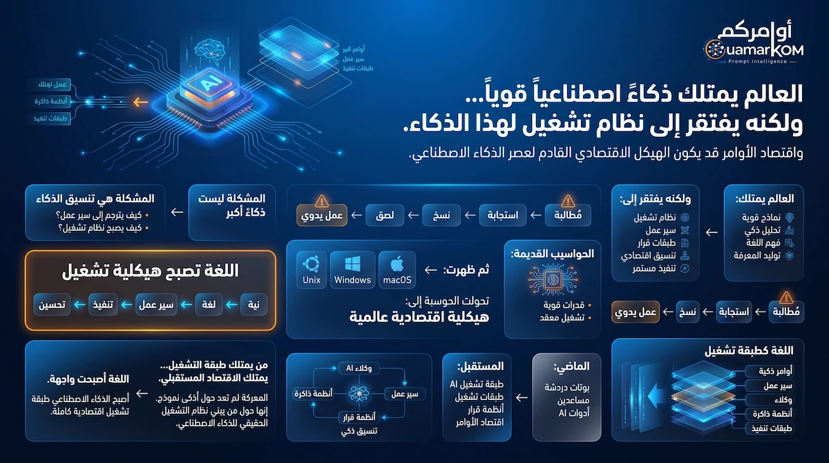 العالم يمتلك ذكاءً اصطناعيًا قويًا.. لكنه لا يمتلك نظام تشغيل لهذا الذكاء