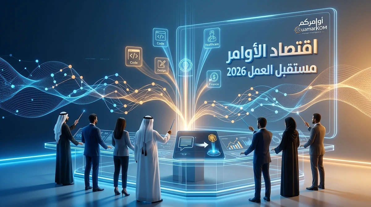 تمثيل بصري لاقتصاد الأوامر وتأثيره على سوق العمل 2026