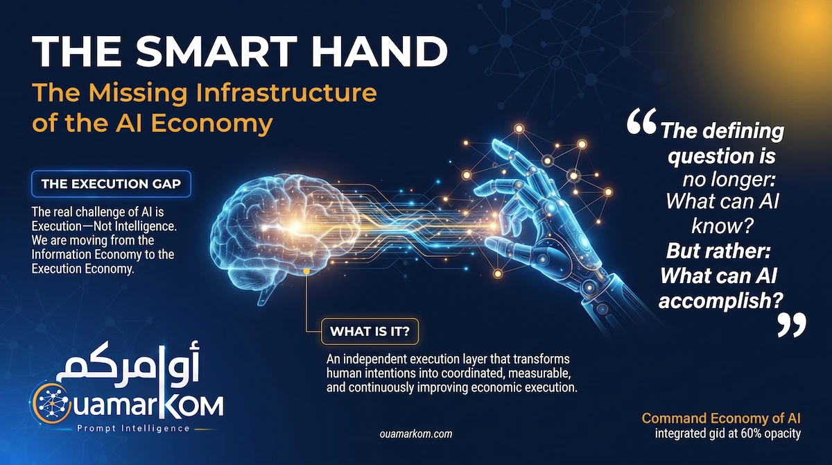 Visual representation of The Smart Hand concept as the execution layer of the AI economy