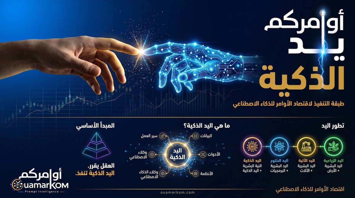 مفهوم اليد الذكية في اقتصاد الأوامر وتوجيه الذكاء الاصطناعي الوكيلي